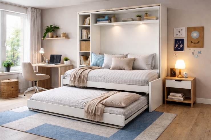 cameretta con letto a scomparsa