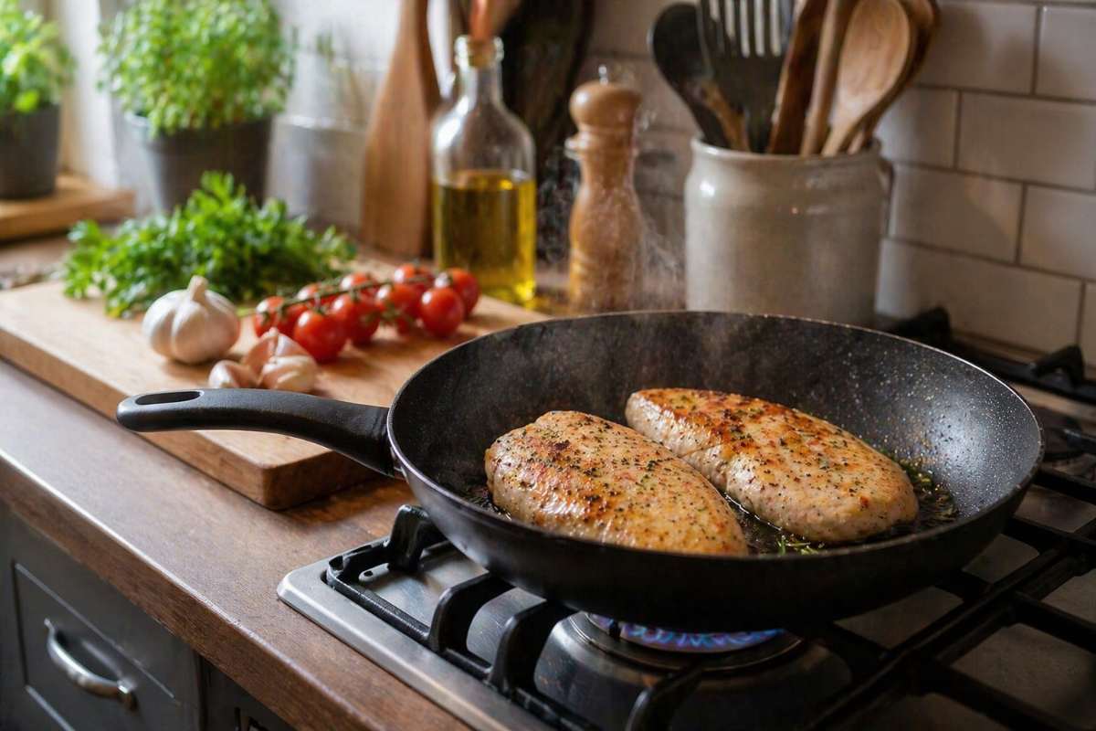 cucina padella petto di pollo