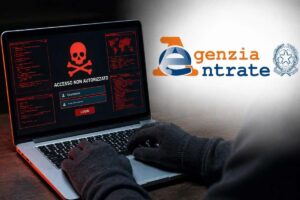 schermo pc e logo agenzia delle entrate