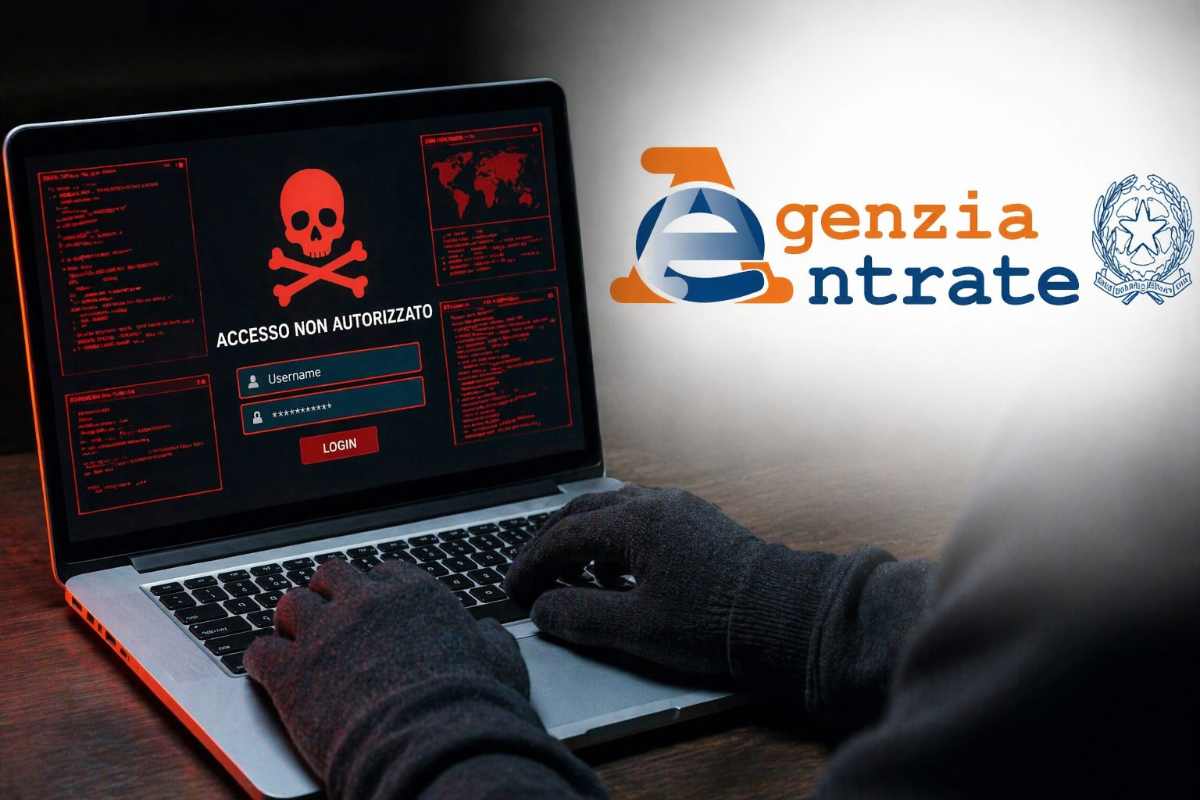 schermo pc e logo agenzia delle entrate